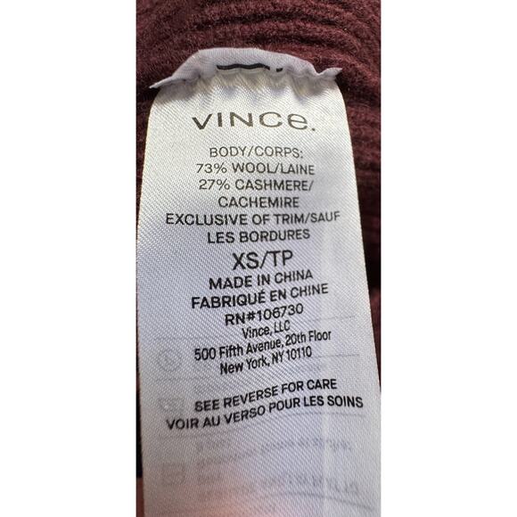 VINCE WOOL CASHMERE RIB COLORBLOCK WOMEN SWEATER Women’s SIZE XS - Picture 7 of 9